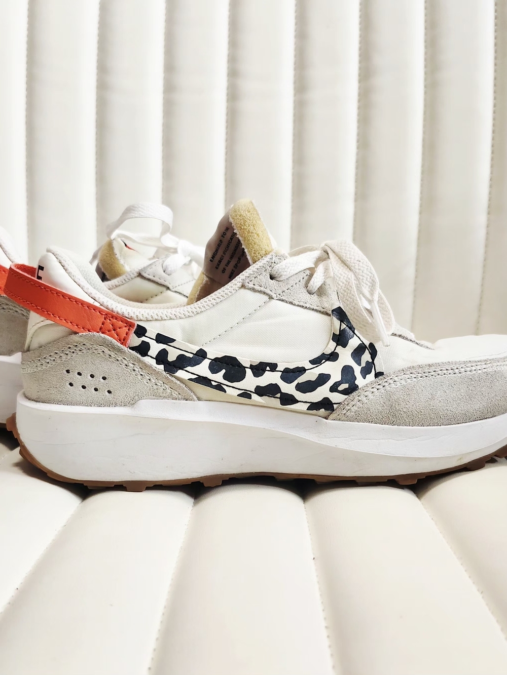 Nike Waffle Debut Women’s White Leopard Trainer - Picture 6 of 16